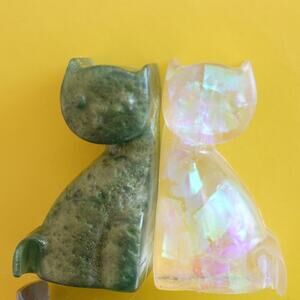 NEW a Pair of Handcrafted Cat Tokens / Shelf Sitter / Pocket Tokens